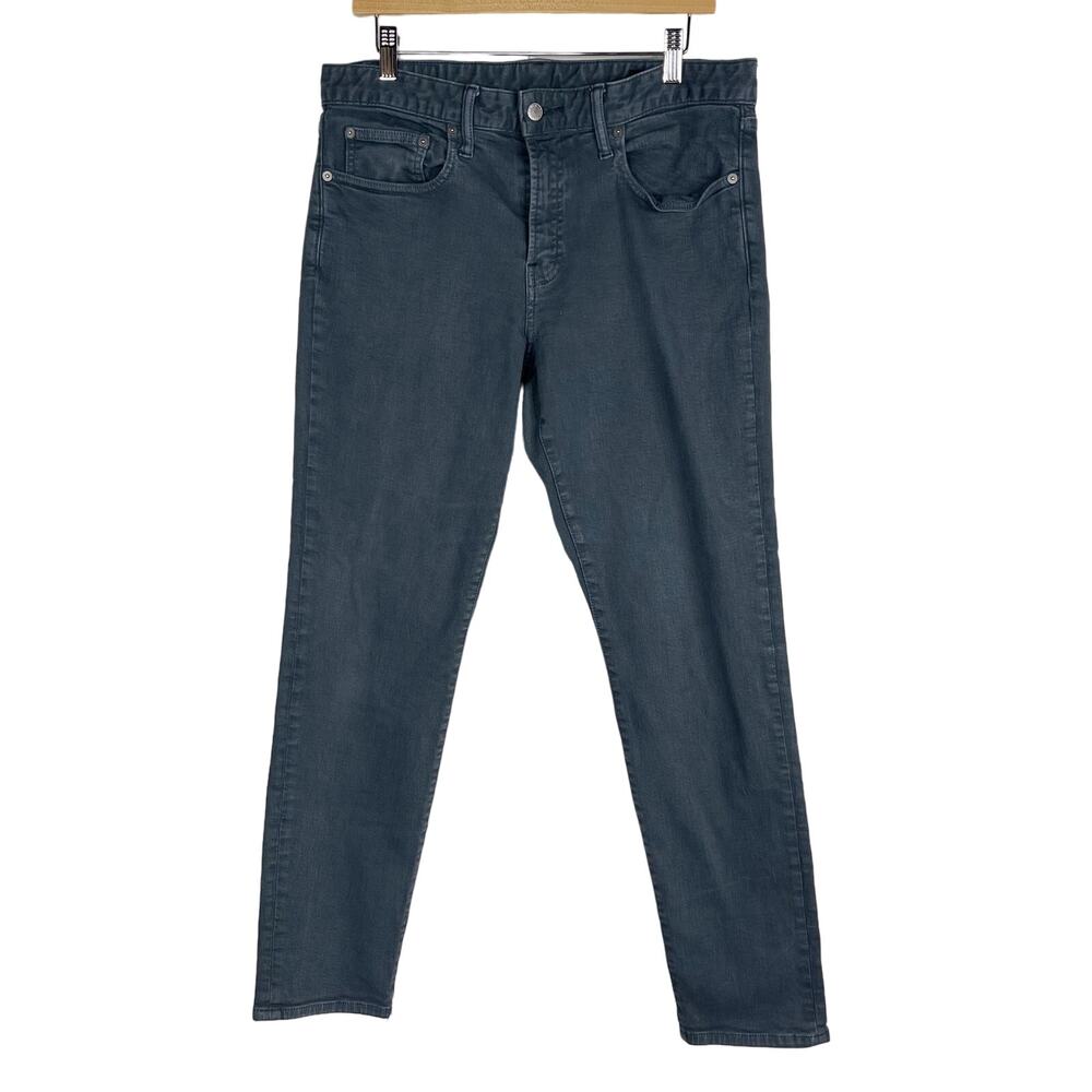 Bonobos Mens Size 34 x 31" HEMMED Blue Cotton Stretch Slim Straight Jeans